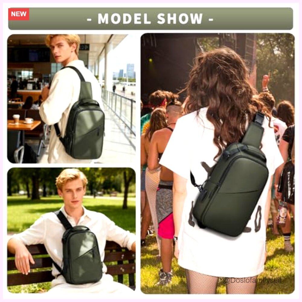 Small Canvas Crossbody Backpack, Adjustable Strap… - image 7